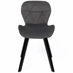Lot de 4 chaises matelassées velours gris foncé*IDMarket Sale