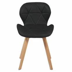 Lot de 4 chaises matelassées noires*IDMarket New