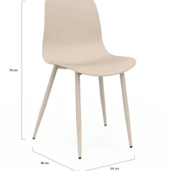Lot de 6 chaises mix color gris foncé x2, terracotta x2, beige x2 pieds en métal*IDMarket Outlet