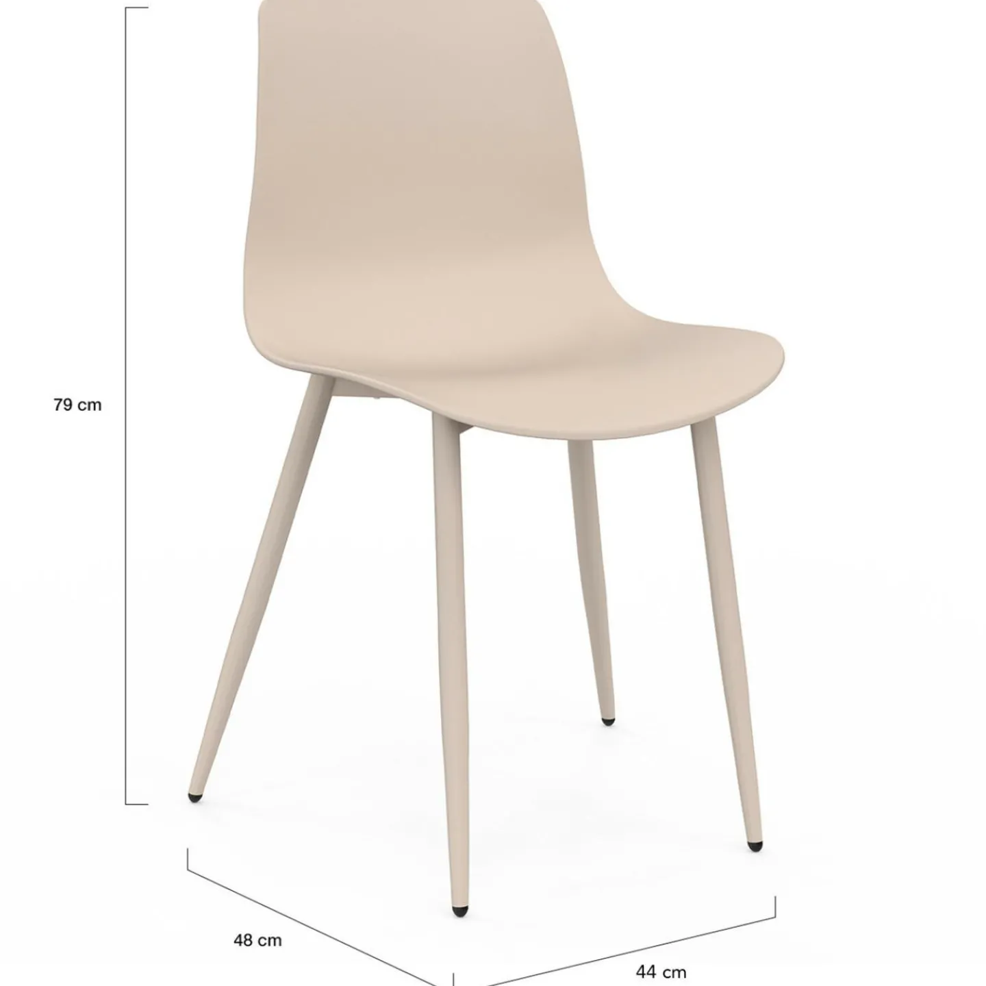 Lot de 6 chaises mix color gris foncé x2, terracotta x2, beige x2 pieds en métal*IDMarket Outlet