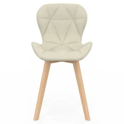 Lot de 6 chaises modernes en tissu beige pour salle à manger assises matelassées*IDMarket Best
