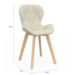 Lot de 6 chaises modernes en tissu beige pour salle à manger assises matelassées*IDMarket Best