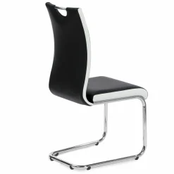 Lot de 4 chaises noires et blanches design*IDMarket Best
