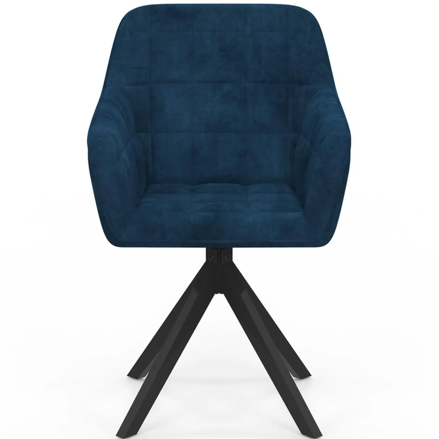 Lot de 2 chaises pivotantes de salle à manger, fauteuils de table en velours bleu*IDMarket New