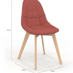 Lot de 6 chaises scandinaves mix color gris foncé x2, terracotta x2, beige x2*IDMarket Clearance