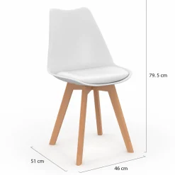 Lot de 6 chaises scandinaves blanches*IDMarket