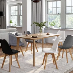 Lot de 6 chaises scandinaves mix color gris foncé, blanc, noir et velours patchworks*IDMarket Sale