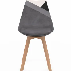Lot de 6 chaises scandinaves mix color gris foncé, blanc, noir et velours patchworks*IDMarket Sale