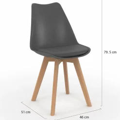 Lot de 6 chaises scandinaves mix color gris foncé, blanc, noir et velours patchworks*IDMarket Sale