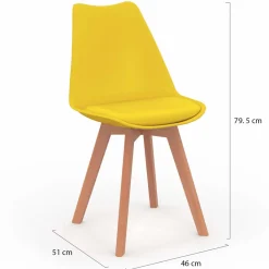 Lot de 6 chaises scandinaves mix color bleues, grises et jaunes*IDMarket New