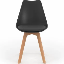 Lot de 4 chaises scandinaves noires*IDMarket Outlet