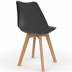 Lot de 4 chaises scandinaves noires*IDMarket Outlet