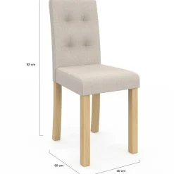 Lot de 6 chaises scandinaves capitonnées beiges*IDMarket Online