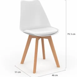 Lot de 8 chaises scandinaves 4 couleurs*IDMarket