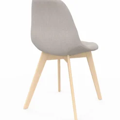 Lot de 6 chaises scandinaves en tissu beige pieds en bois*IDMarket Sale