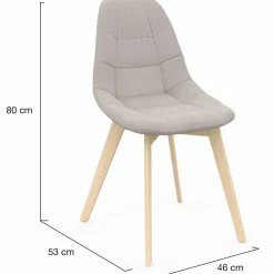 Lot de 6 chaises scandinaves en tissu beige pieds en bois*IDMarket Sale