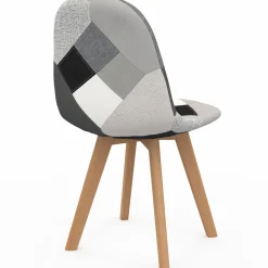 Lot de 4 chaises scandinaves patchwork noir gris blancs*IDMarket Best