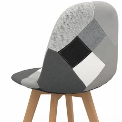 Lot de 4 chaises scandinaves patchwork noir gris blancs*IDMarket Best