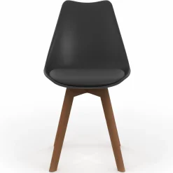 Lot de 6 chaises scandinaves noires avec coussin*IDMarket Sale