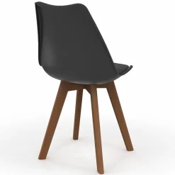 Lot de 6 chaises scandinaves noires avec coussin*IDMarket Sale