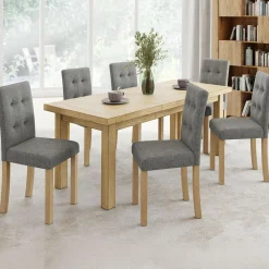 Lot de 6 chaises scandinaves capitonnées grises*IDMarket Sale
