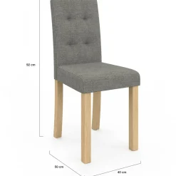 Lot de 6 chaises scandinaves capitonnées grises*IDMarket Sale