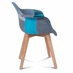 Lot de 2 fauteuils scandinaves bleus*IDMarket Hot