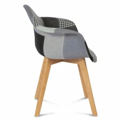 Lot de 2 fauteuils scandinaves noirs gris et blancs*IDMarket Discount