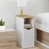 Lot de 2 tables de chevet bois et blanc 1 porte avec niche*IDMarket Hot