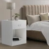 Lot de 2 tables de chevet blanches en bois*IDMarket Best