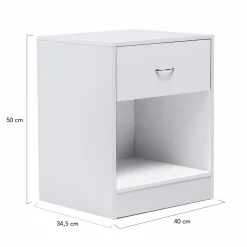 Lot de 2 tables de chevet blanches en bois*IDMarket Best