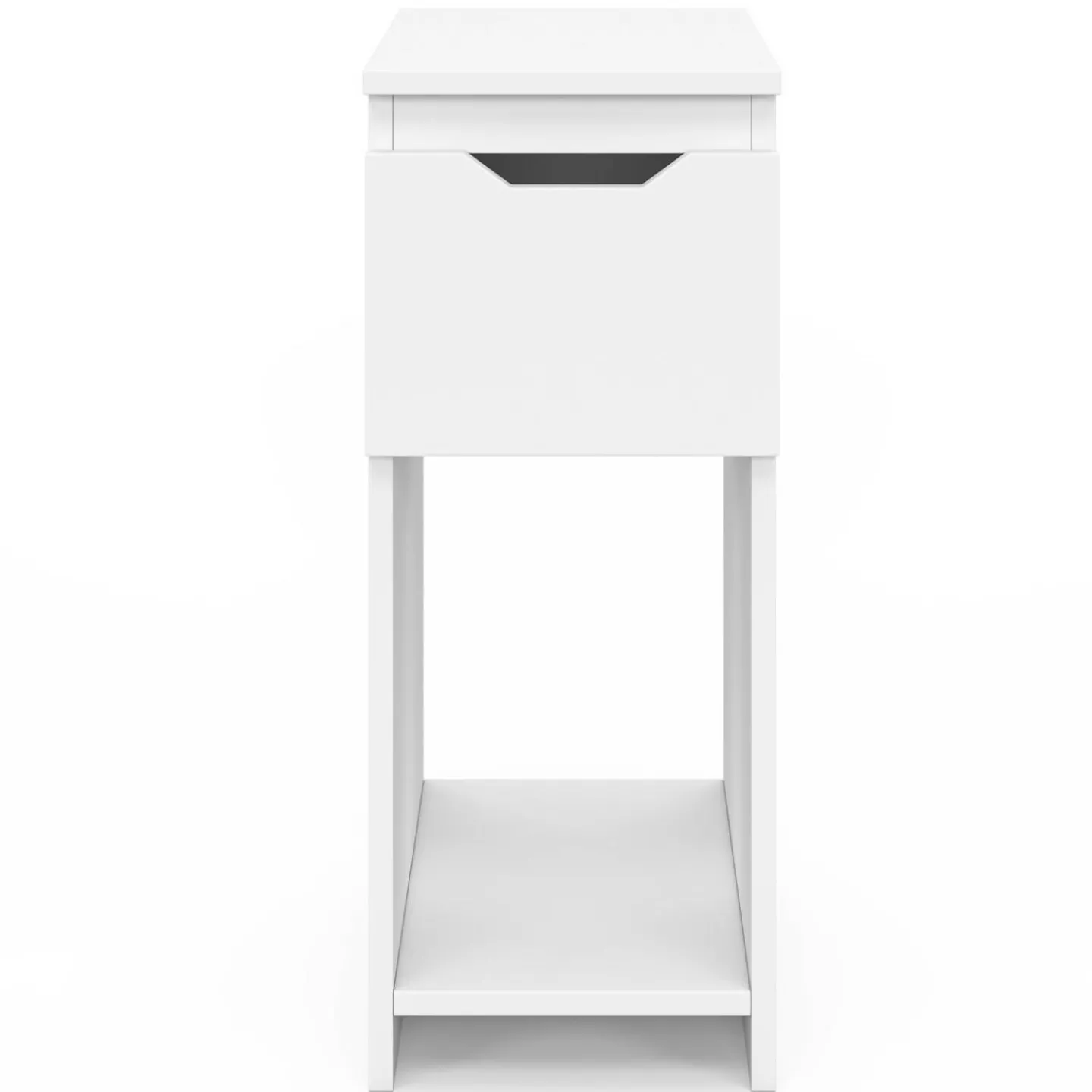 Lot de 2 tables de chevet 1 tiroir avec niche blanc*IDMarket New