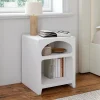 Lot de 2 tables de chevets style organiques bois blanc 2 niches*IDMarket Clearance