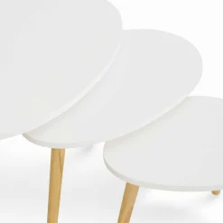 Lot de 3 tables gigognes scandinaves laquées blanc*IDMarket Outlet
