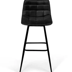 Lot de 6 tabourets de bar en velours noir*IDMarket Best