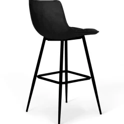Lot de 6 tabourets de bar en velours noir*IDMarket Best