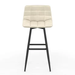 Lot de 4 tabourets de bar beige et confortable*IDMarket Online