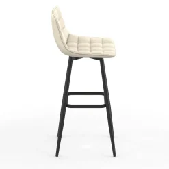 Lot de 4 tabourets de bar beige et confortable*IDMarket Online