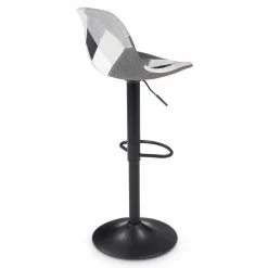 Lot de 4 tabourets de bar design patchworks noir, gris et blanc*IDMarket Clearance