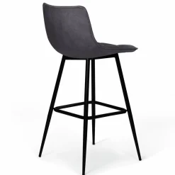 Lot de 4 tabourets en velours gris matelassé*IDMarket Clearance