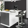 Îlot de cuisine blanc et gris 120 cm*IDMarket New