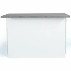 Îlot de cuisine blanc et plateau façon béton*IDMarket Online