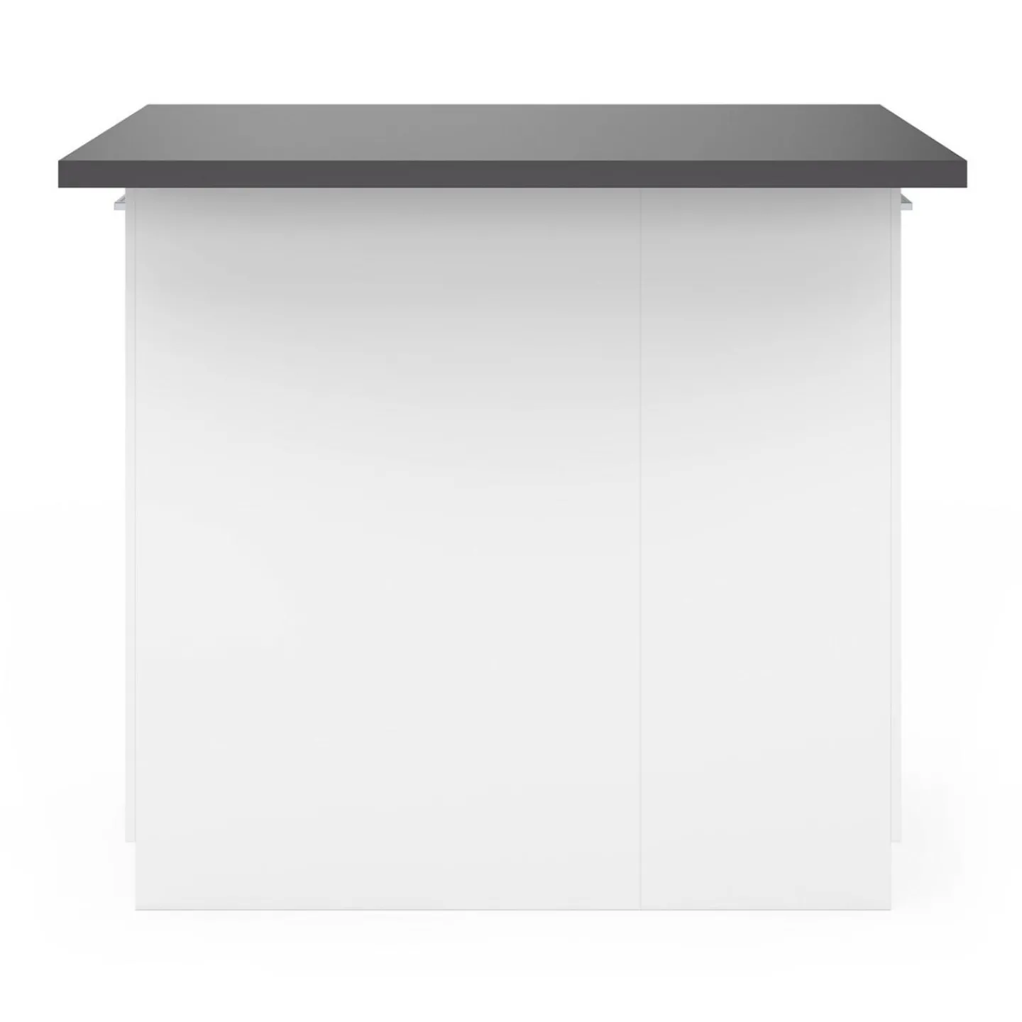 Îlot de cuisine blanc et plateau gris anthracite*IDMarket Online