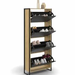 Meuble à chaussures industriel avec 4 portes*IDMarket Clearance