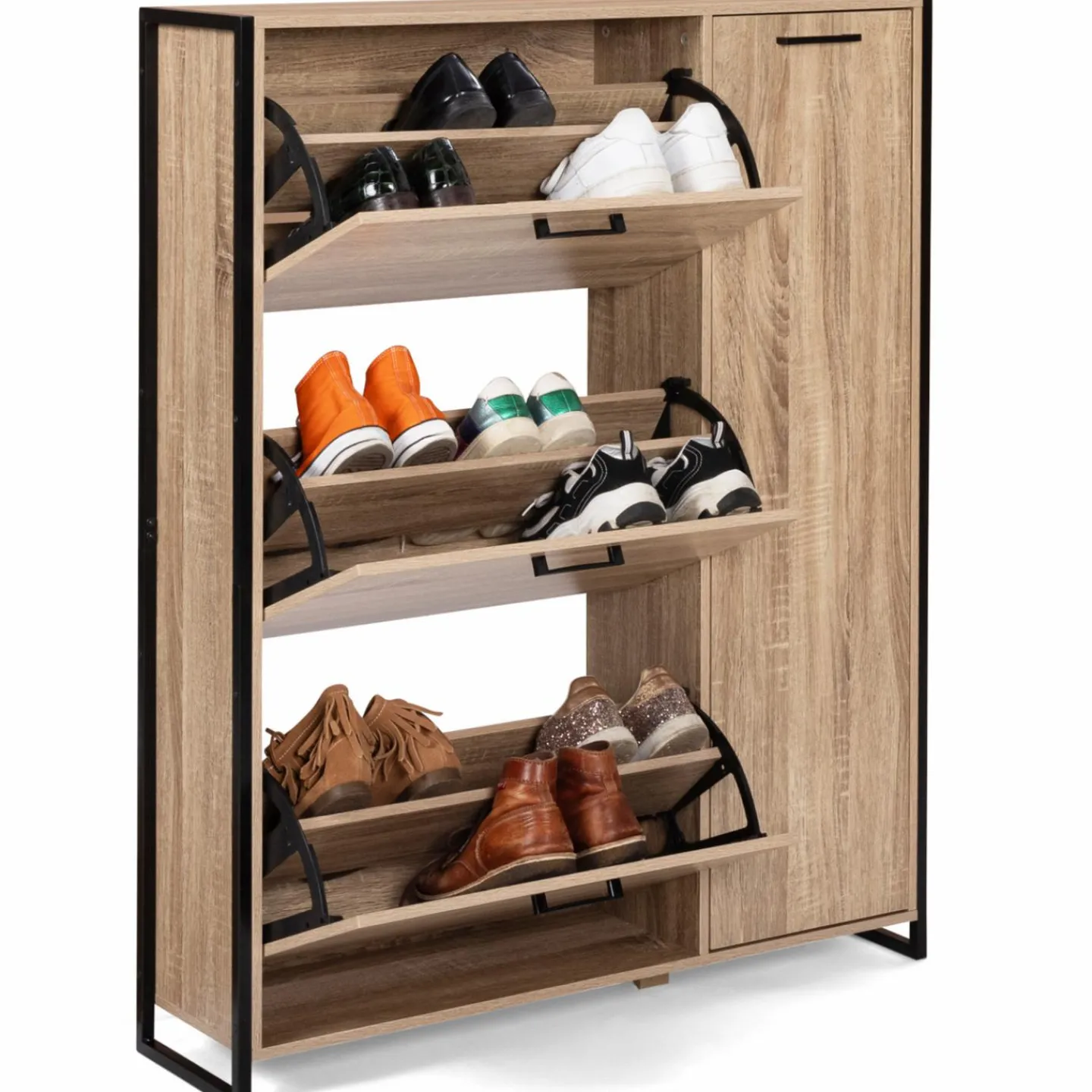 Meuble à chaussures industriel avec 4 portes*IDMarket Clearance