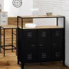 Meuble bar métal noir et bois industriel*IDMarket Hot