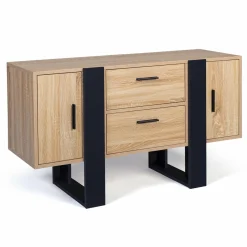 Meuble bas bois et noir*IDMarket Hot