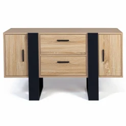 Meuble bas bois et noir*IDMarket Hot