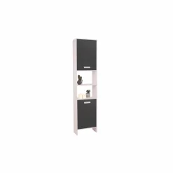 Meuble colonne salle de bain blanc et gris*IDMarket Best