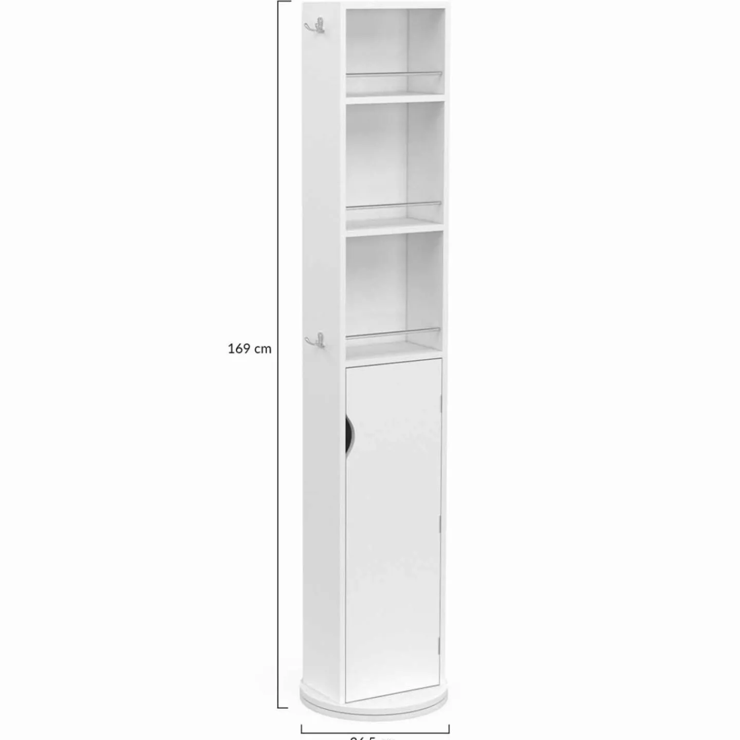 Meuble colonne salle de bain pivotant blanc*IDMarket Discount